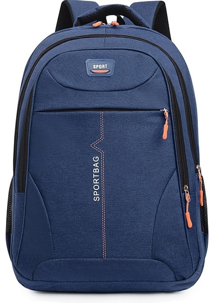 Büyük Kapasiteli Seyahat Naylon Sırt Çantası Okul Çantası Dizüstü Bilgisayar Depolama Çift Omuz Çantası - Mavi (Yurt Dışından)