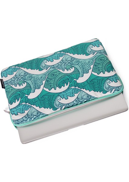 Canvasartısan H3-T0423 Deniz Dalgası Baskılı Dizüstü Bilgisayar Kılıfı ve Küçük Çanta - Yeşil/11 Inç Dizüstü Bilgisayar Için (Yurt Dışından) indirimleri