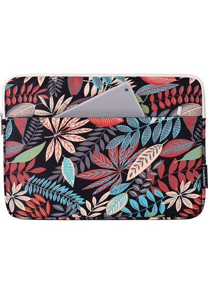 Canvasartısan H30-11 Yaprak Baskılı Çizilmeye Dalı Dizüstü Bilgisayar Kılıfı Polyester Fermuarlı Dizüstü Bilgisayar Çantası - Siyah/15 Inç Dizüstü Bilgisayarlar Için (Yurt Dışından)
