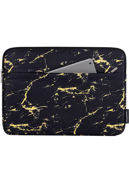 Canvasartısan H32-11 11 Inç Dizüstü Bilgisayar Taşıma Çantası Su Geçirmez Baskılı Dizüstü Bilgisayar Koruyucu Kılıfı Ön Cepli - Siyah / Sarı (Yurt Dışından)