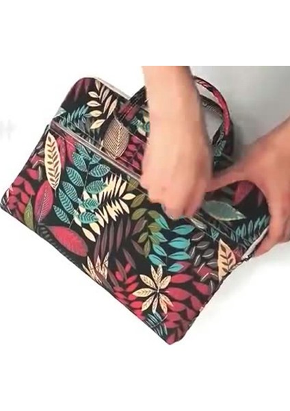 Lısen Desen Baskılı Tuval Taşıma Çantası 13,3 Inç Dizüstü Bilgisayarlar Için Taşınabilir Saklama Çantası Mini Çantalı - Pembe Mavi (Yurt Dışından) modelleri