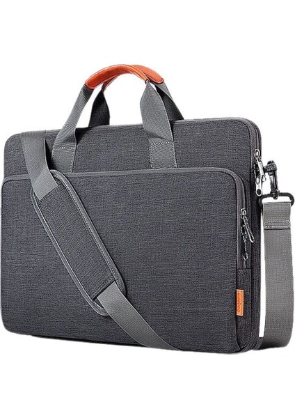 15,6 Inç Omuz Dizüstü Bilgisayar Çantası Iş Stili Çok Işlevli Dizüstü Bilgisayar Kılıfı Hava Yastığı Korumalı - Gri (Yurt Dışından)