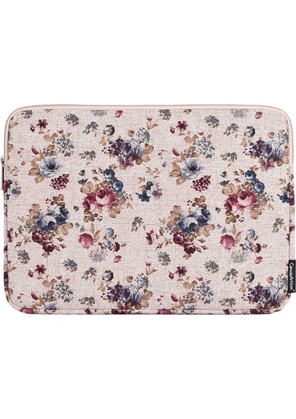 Canvasartısan H2-02 Dizüstü Bilgisayar Kılıfı Koruyucu Kılıf Kumaş Çiçek Desenli Yumuşak Taşıma Fermuarlı Çanta Kılıfı - Haki/12 Inç (Yurt Dışından)