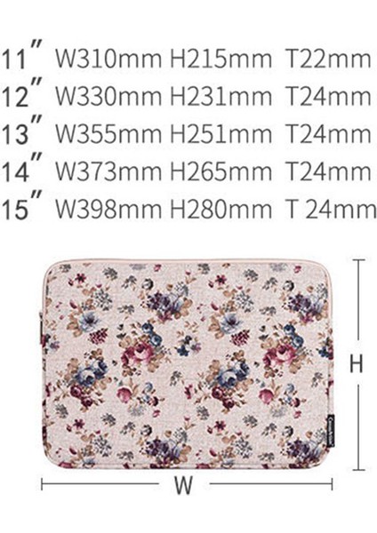 Canvasartısan H2-02 Dizüstü Bilgisayar Kılıfı Koruyucu Kılıf Kumaş Çiçek Desenli Yumuşak Taşıma Fermuarlı Çanta Kılıfı - Haki/12 Inç (Yurt Dışından) fırsatları
