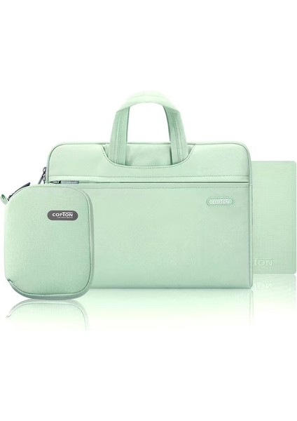 Copton 13-14 Inç Dizüstü Bilgisayarlar Için Taşınabilir Taşıma Çantası, Sap Askılı, Çizilmez, Naylon Kılıflı Dizüstü Bilgisayar Çantası / Küçük Çanta - Yeşil (Yurt Dışından)