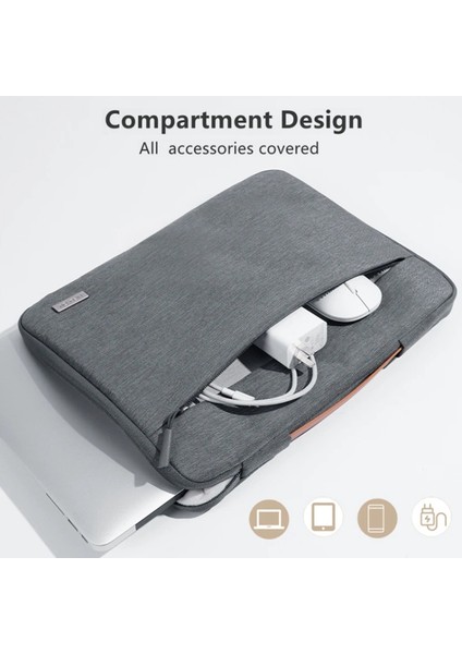 Melcou 16,2 Inç Dizüstü Bilgisayar Çantası Fermuarlı Kılıf Su Geçirmez Polyester Dizüstü Bilgisayar Taşıma Çantası - Siyah (Yurt Dışından) indirimleri