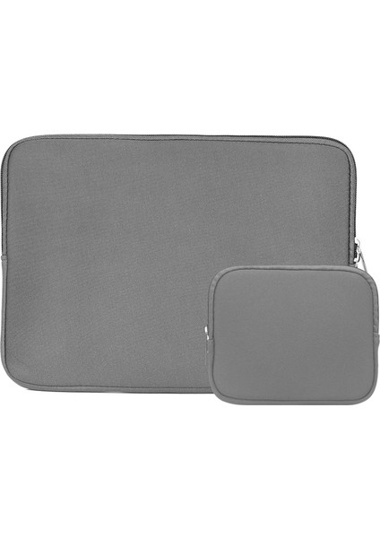 A2015G Düz Renkli Dizüstü Bilgisayar Koruyucu Kılıflı Taşıma Çantası 13 Inç Dizüstü Bilgisayar Için Küçük Çantalı - Gri (Yurt Dışından)