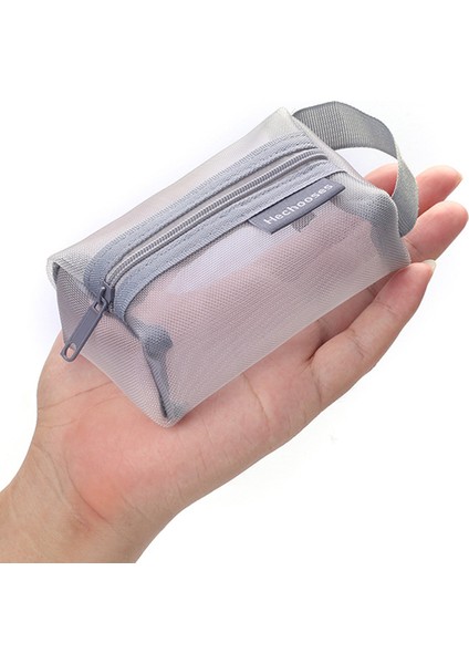 He Chooses D050 Üç Boyutlu Kare Fileli Madeni Para Kesesi Saklama Çantası, S Beden - Gri Mavi (Yurt Dışından) indirimleri