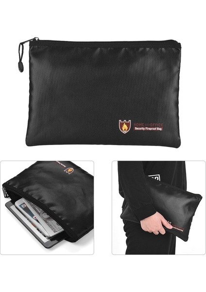 Yangına Dalı Belge Çantası Su Geçirmez Para Çantası Kılıfı Belge Tutucu Fermuarlı Saklama - M (Yurt Dışından)