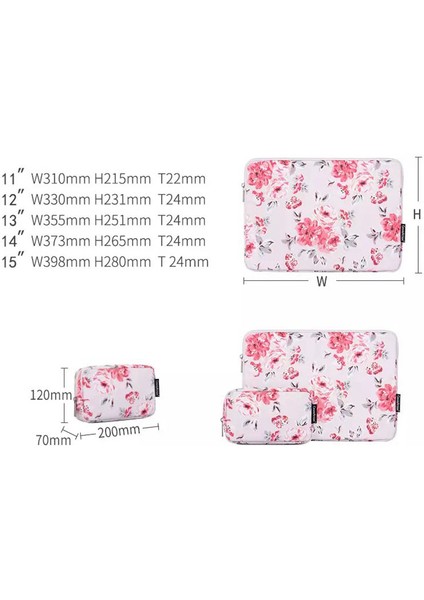 H10-T0111 Suluboya Çiçek Baskılı Koruyucu Dizüstü Bilgisayar Kılıfı Dizüstü Bilgisayar Taşıma ve Küçük Çanta - Açık Pembe/15 Inç Dizüstü (Yurt Dışından) indirimleri
