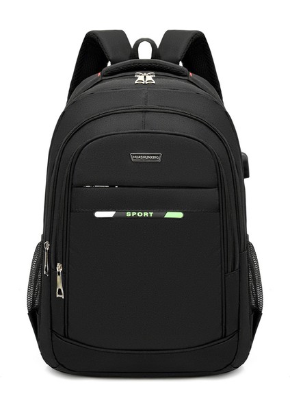 ZWX-6010 S Beden Oxford Kumaş Seyahat Sırt Çantası Çift Omuzlu USB Portlu Dizüstü Bilgisayar Çantası - Yeşil (Yurt Dışından)