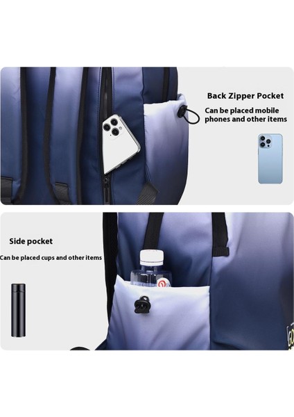 YS3588 Degrade Renkli Su Geçirmez Naylon Omuz Çantası Seyahat 15,6 Inç Dizüstü Bilgisayar Sırt Çantası - Mor (Yurt Dışından) fırsatları