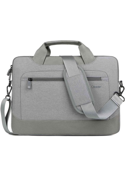 Okade T62 Su Geçirmez 13,3-14 Inç Dizüstü Bilgisayar Darbeye Dalı Hava Yastıklı Astar Koruyucu Çanta Dizüstü Bilgisayar Saklama Kesesi (Omuz Askılı) - Açık Gri (Yurt Dışından)