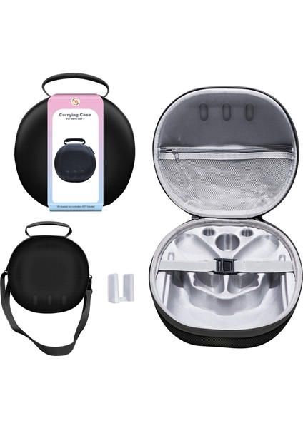 Jys JYS-MQ007 Meta Quest 3 Sert Eva Taşınabilir Saklama Çantası Vr Kask Sapı Koruma Çantası - Siyah (Yurt Dışından)