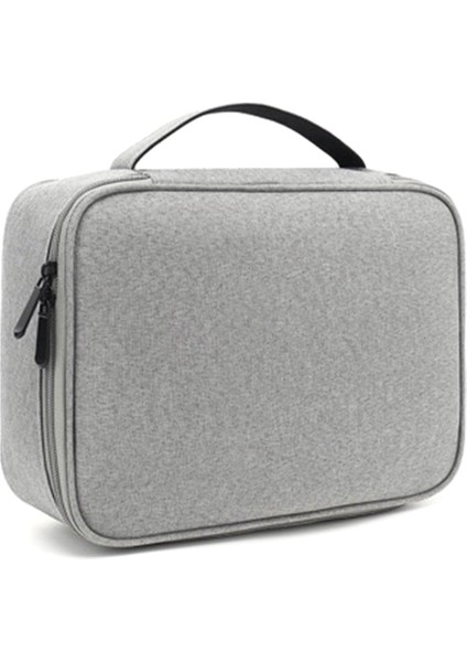 28 x 20 x 8,5 cm Dijital Aksesuar Saklama Çantası Veri Kablosu Kulaklık Taşınabilir Şarj Cihazı Taşıma Çantası - Gri (Yurt Dışından)