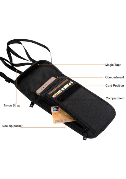 Trabele TSN0628 Seyahat Rfıd Engelleme Su Geçirmez Pasaport Saklama Çantası Kredi Kartı Telefon Tutucu Boyun Askılı Çanta - Kahve (Yurt Dışından) indirimleri