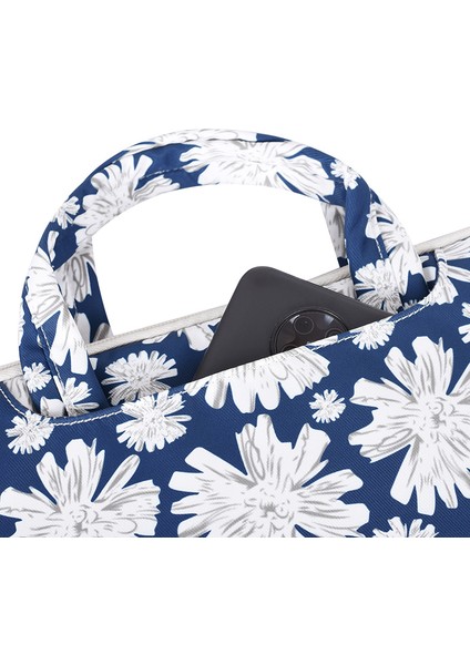 H34-B01 Saplı Tasarımlı Krizantem Desenli Dizüstü Bilgisayar Polyester Fermuarlı Dizüstü Bilgisayar Taşıma - Mavi/13 Inç Dizüstü (Yurt Dışından) indirimleri