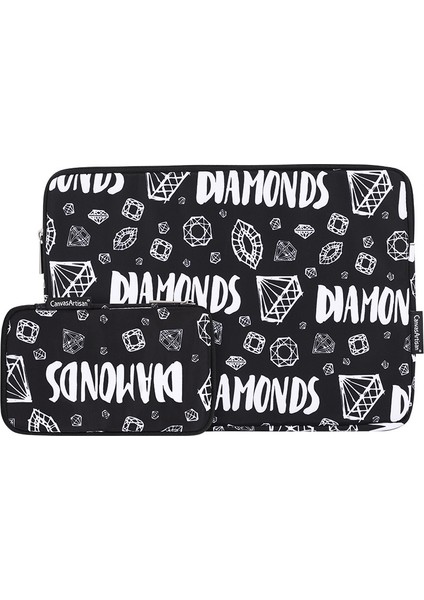 Canvasartısan H15-T0121 Dizüstü Bilgisayar Koruyucu Kılıf Elmas Desenli Dizüstü Bilgisayar Çantası ve 13 Inç Dizüstü Bilgisayar Için Küçük Çanta (Yurt Dışından)