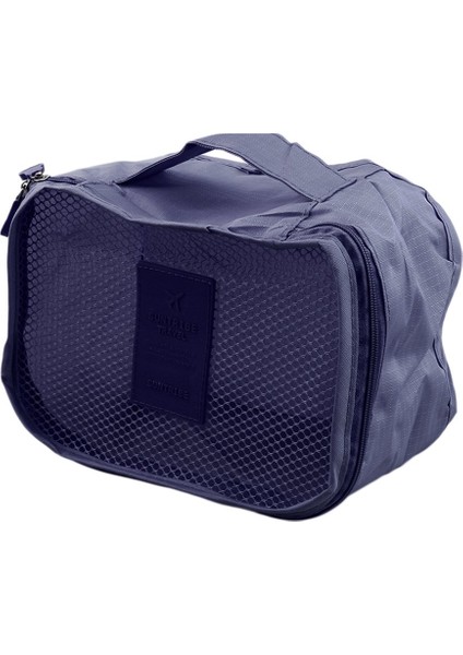 6 Parça Kare Seyahat Bagaj Saklama Çantası Giysi Düzenleyici Kese Çantası - Koyu Mavi (Yurt Dışından) fırsatları