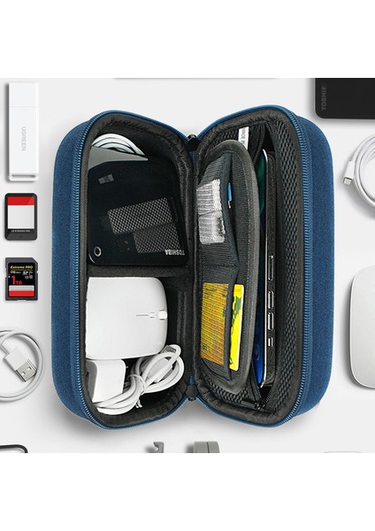 Dijital Aksesuar Çantası Eva+Polyester Veri Kablosu Power Bank Fare Taşıma Çantası - Siyah (Yurt Dışından) indirimleri