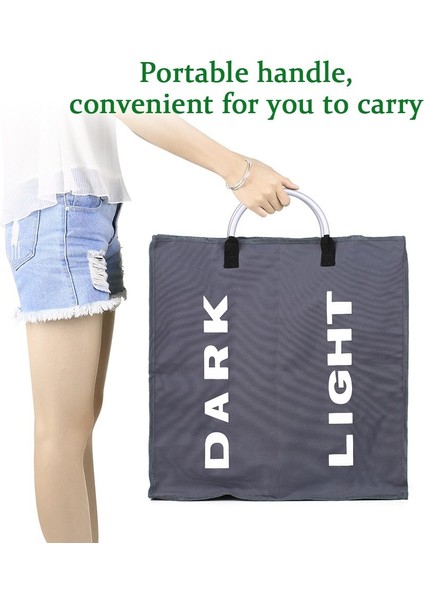 Katlanabilir 2 Bölmeli Çamaşır Torbası, Katlanabilir Çamaşır Sepeti, Dalı Oxford Kumaş Çamaşır Sepeti, Alaşımlı Saplı Çamaşır Ayırıcı - Koyu Gri (Yurt Dışından) fırsatları