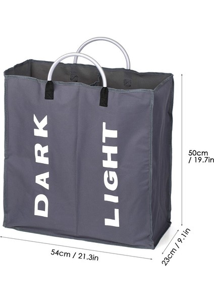 Katlanabilir 2 Bölmeli Çamaşır Torbası, Katlanabilir Çamaşır Sepeti, Dalı Oxford Kumaş Çamaşır Sepeti, Alaşımlı Saplı Çamaşır Ayırıcı - Koyu Gri (Yurt Dışından) indirimleri