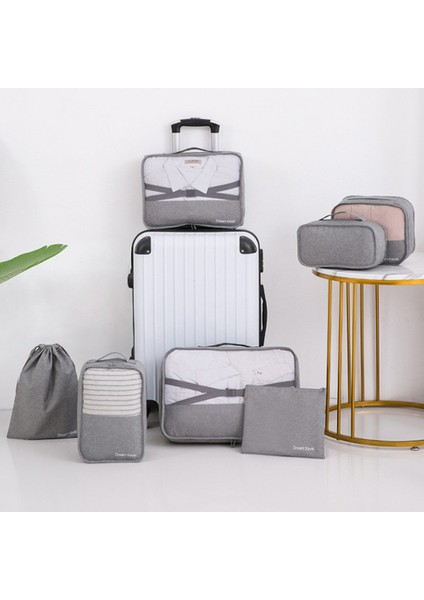 YLZ7S2017 Büyük Kapasiteli Çift Katmanlı Su Geçirmez Katyonik Seyahat Düzenleyici Çanta Seti, 7 Parça - Gök Mavisi (Yurt Dışından) fiyatları