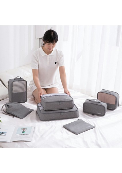 YLZ7S2017 Büyük Kapasiteli Çift Katmanlı Su Geçirmez Katyonik Seyahat Düzenleyici Çanta Seti, 7 Parça - Gök Mavisi (Yurt Dışından) fırsatları