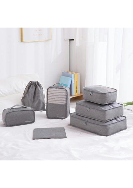 YLZ7S2017 Büyük Kapasiteli Çift Katmanlı Su Geçirmez Katyonik Seyahat Düzenleyici Çanta Seti, 7 Parça - Gök Mavisi (Yurt Dışından) indirimleri