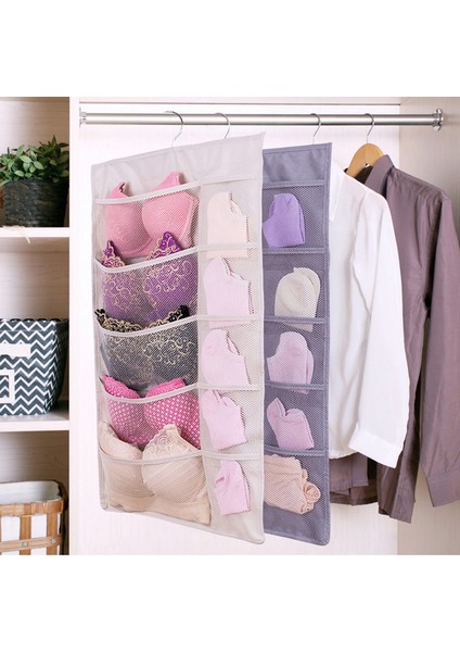 25 Cepli Gardırop Sütyen Iç Çamaşırı Çorap Saklama Oxford Kumaş Çift Taraflı Askılı Çanta - Mavi (Yurt Dışından) fiyatları