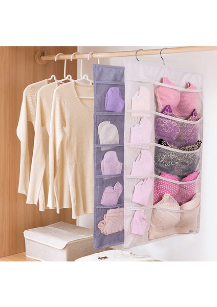 25 Cepli Gardırop Sütyen Iç Çamaşırı Çorap Saklama Oxford Kumaş Çift Taraflı Askılı Çanta - Mavi (Yurt Dışından) fırsatları