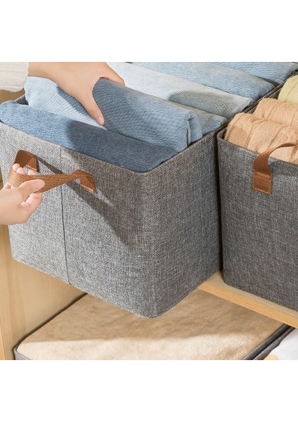 Ev 26L Düzenleyici Çanta Katlanabilir Metal+Kumaş Saklama Kutusu Giysiler ve Battaniyeler Için - Gri (Yurt Dışından) modelleri
