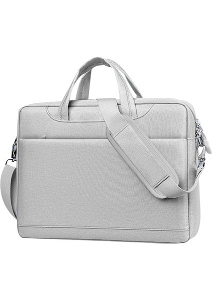 213 15,6-16,1 Inç Hava Yastıklı Dizüstü Bilgisayar Taşıma Çantası Su Geçirmez Çapraz Omuz Çantası - Açık Gri (Yurt Dışından)