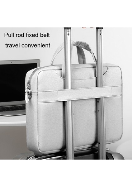 213 15,6-16,1 Inç Hava Yastıklı Dizüstü Bilgisayar Taşıma Çantası Su Geçirmez Çapraz Omuz Çantası - Açık Gri (Yurt Dışından) indirimleri