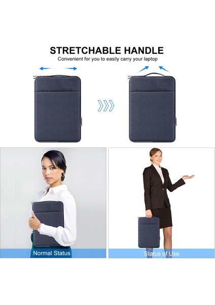 Haweel HWL7020 14-15 Inç MacBook Pro 14 Inç (2021) / 15 Inç (2013) / (2016) Çizilmeye Dalı Taşıma Çantası Saplı Taşınabilir Kol Çantası - Mavi (Yurt Dışından) indirimleri