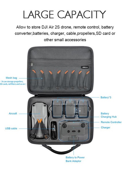 Startrc 1110250 Djı Air 2s Su Geçirmez Omuz Çantası Iha Aksesuarları Saklama Çantası (Yurt Dışından) indirimleri