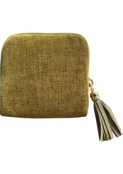 Mücevher Düzenleyici Çanta Püsküllü Fermuarlı Kese Yüzükler Kolyeler Bilezikler Için Çok Bölmeli Saklama Kutusu - Avokado Yeşili (Yurt Dışından)