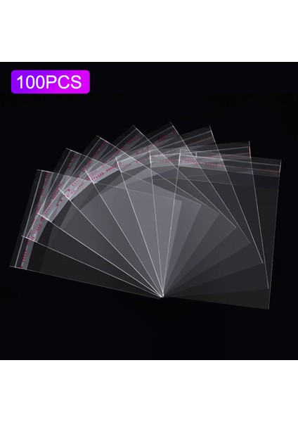 100 Adet 12X17 cm Şeffaf Kendinden Yapışkanlı Opp Paketleme Çantası Mücevher Kırtasiye Giysi Saklama Çantası, Çift Katmanlı 0,08 mm (Yurt Dışından)