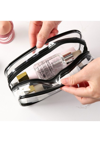 Seyahat Tuvalet Çantası Pvc Kozmetik Düzenleyici Su Geçirmez Toz Geçirmez Fermuarlı Saklama Kesesi Orta Boy 18 x 12 x 5 cm (Yurt Dışından) modelleri