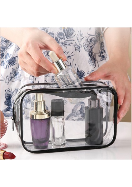 Seyahat Tuvalet Çantası Pvc Kozmetik Düzenleyici Su Geçirmez Toz Geçirmez Fermuarlı Saklama Kesesi Orta Boy 18 x 12 x 5 cm (Yurt Dışından) indirimleri