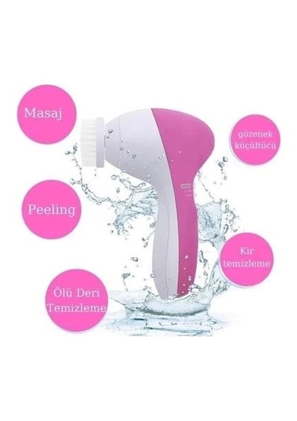 Pilli Yüz Cilt Temizleme Cihazı Siyah Nokta Peeling Fırça Seti Vücut Yüz Bakımı Masaj Aleti modelleri