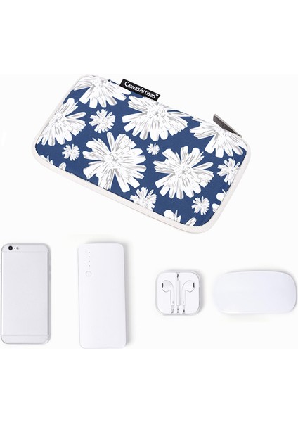 Canvasartısan H34-S21 Çiçek Desenli Fare Şarj Kablosu Dijital Aksesuar Saklama Çantası Kılıfı 20X12X3CM (Yurt Dışından) modelleri