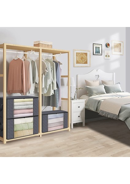 90L 60X43X35CM Giysi Düzenleyici Dokumasız Çanta Battaniyeler Şeffaf Pencereli Katlanabilir Saklama Kutusu (Yurt Dışından) fırsatları