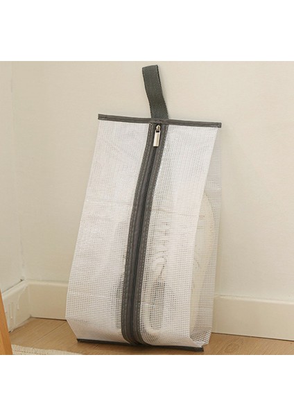 Fermuarlı Toz Geçirmez Ayakkabı Saklama Çantası, Şeffaf Pvc Su Geçirmez Spor Ayakkabı Düzenleyici - Gri Kenar (Yurt Dışından)