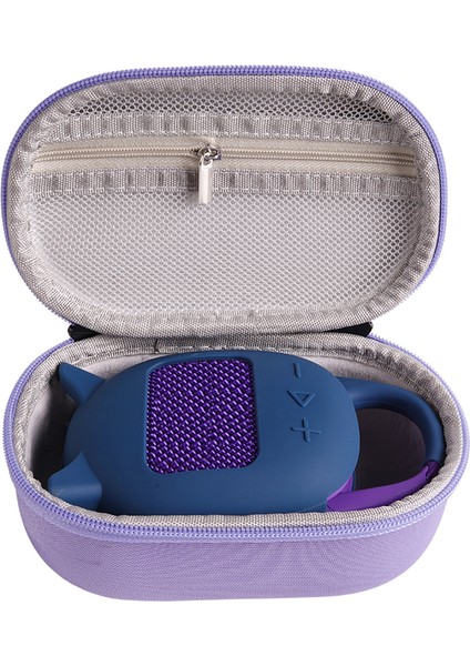 Clip 5 Bluetooth Uyumlu Hoparlör Saklama Çantası ve Silikon Koruyucu Kılıf Seti - Mor + Koyu Mavi (Yurt Dışından)