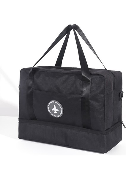 Alt Ayakkabı Cep Tasarımı Taşınabilir Seyahat Yüzme Mayo Giyim Taşıma Çantası Omuz Askılı - Siyah (Yurt Dışından)