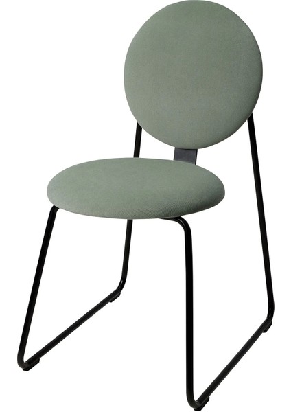 Manhult Döşemeli Sandalye Siyah Hakebo Gri Yeşil
