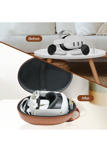 Jys JYS-MQ008 Meta Quest 3 Vr Gözlük Darbeye Dalı Taşıma Çantası Taşınabilir Sert Kabuklu Çanta El Çantası - Açık Kahverengi (Yurt Dışından) fırsatları