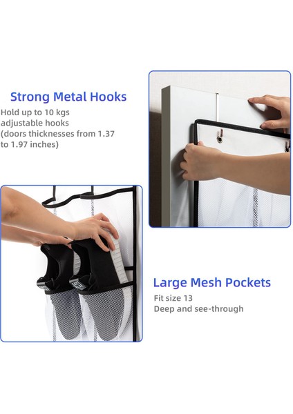 14 Cepli Dokumasız Ayakkabı Askısı Düzenleyici Şeffaf Pvc Ayakkabı Saklama Çantası - Beyaz (Yurt Dışından) indirimleri