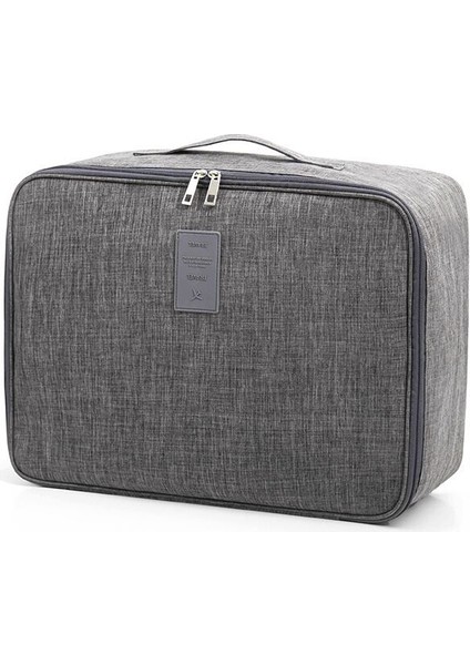 Kısa Seyahat Saklama Çantası Çift Fermuarlı Tasarım Oxford Kumaş Giysi Çantası Bavula Uygun - Gri (Yurt Dışından)